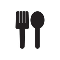 Fork and spoon vector set. Restaurant utensil symbol. Dinner dish or plate with spoon and fork sign outline for apps and websites. Flat vector illustration