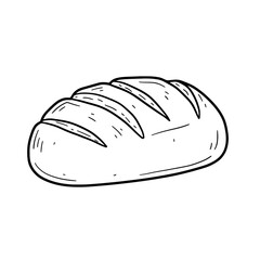 Freshly Baked Loaf: Simple, hand-drawn illustration of a freshly baked loaf of bread, emphasizing texture.