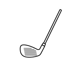 Golf Club Silhouette: A clean, minimalist illustration of a golf club, perfect for design projects related to sports, leisure, and recreational activities.
