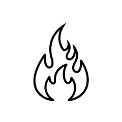 Fiery Icon: A minimalist line drawing of a stylized flame, evoking a sense of heat and energy, perfectly capturing the essence of passion and intensity.