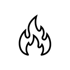 Flame Icon: A simple and modern illustration of a flame, ideal for conveying concepts of heat, energy, or passion. 