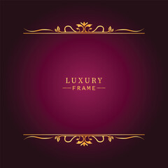 Golden luxury frame border ornament premium