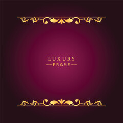 Golden luxury frame border ornament premium