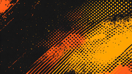 Fototapeta premium Abstract pattern with bold orange, yellow, and black colors