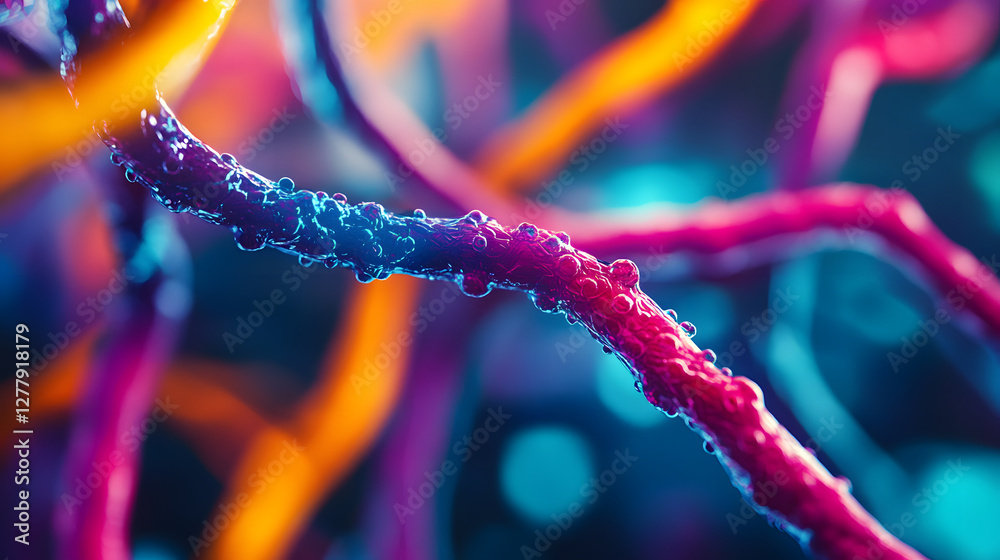 Aufkleber colorful abstract representation of interconnected neural pathways