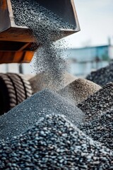 Gravel Dumping: Construction Aggregate Material Delivery