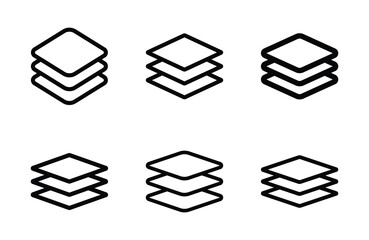 Set of layers icon symbol vector on white background.

