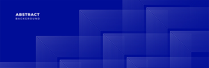 Modern blue background with geometric lines. horizontal banner