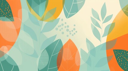 Abstract leaves pattern background, nature design, vibrant colors