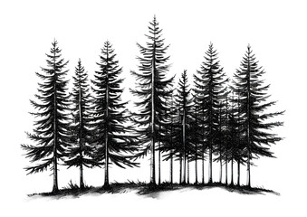 PNG Forest drawing illustration trees.