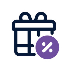 gift box dual tone icon. Sleek and modern vector icon for websites, mobile apps, marketing materials, and corporate design. Fully scalable and ready to use.