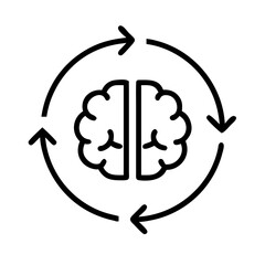 Obraz premium Brain with AI Chip Representing Intelligent Systems, head, silhouette, brain, vector, icon