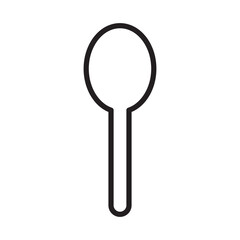Spoon icon vector. Restaurant utensil symbol. Dinner dish or plate with spoon and fork sign outline for apps and websites. Flat vector illustration