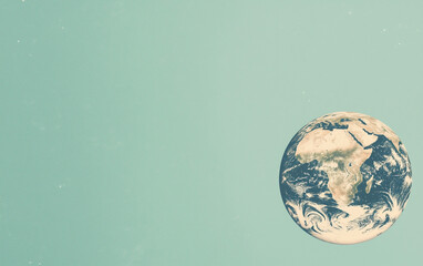 Fototapeta premium Planet Earth on Pastel Background with Copy Space 