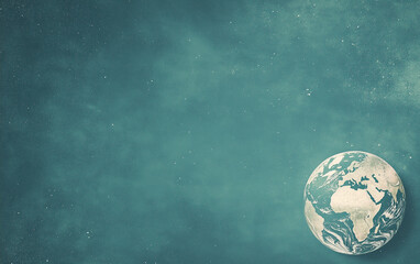 Planet Earth on Pastel Background with Copy Space
