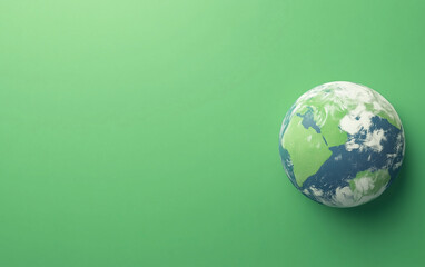 Planet Earth on Pastel Background with Copy Space
