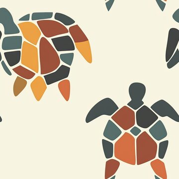 Sea Turtle Shell Layered Geometric Pattern Design for Fashion Home Decor and Branding