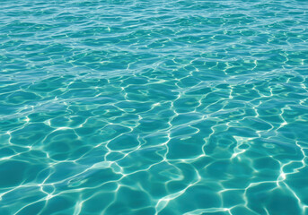 Obraz premium ゆらゆら揺らめくターコイズブルーの水の表面の光