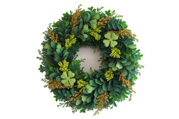 Clover Round Frame Illustration For St. Patrick’s Day Isolated On A White Background