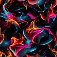 Naklejka premium Velvet Burnout Abstract Flames Vibrant Seamless Pattern Design for Fashion and Interiors