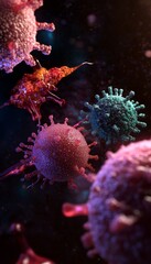 Fototapeta premium 3d scientific visualization of t cells tigit and cd226 in tumor immunity and cancer therapy