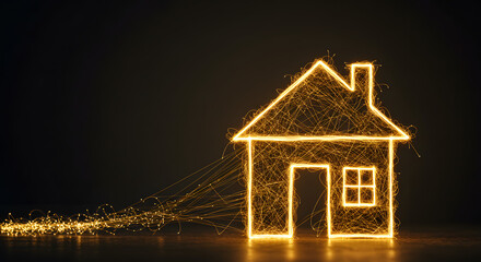Sparkling House A Glowing Symbol of Home and Dreams