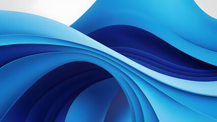 Fototapeta premium Abstract Blue Digital Art with Smooth Flowing Curves – 4K Cinematic Quality 