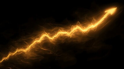 Glowing Surging Financial Chart Showcasing Exponential Business Growth and Success