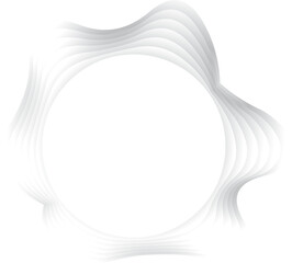 Circle ripple wavy shape with shadow in paper cut style