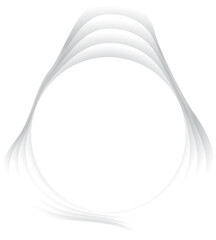 Circle ripple wavy shape with shadow in paper cut style