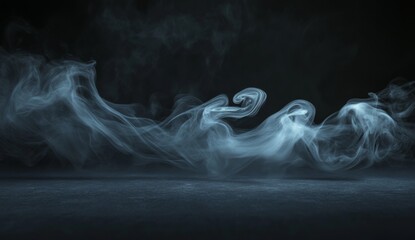 Studio Smoke, Swirling, Dark Background, Overlay, Design