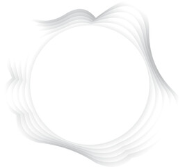 Circle ripple wavy shape with shadow in paper cut style