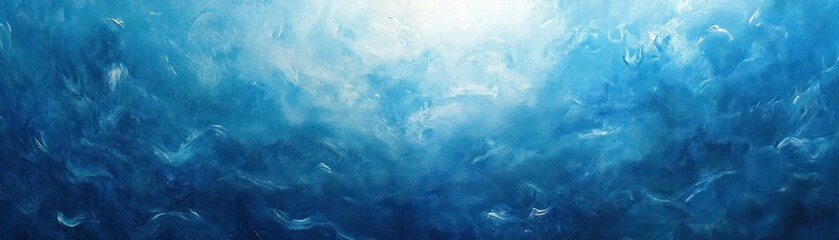 A beautiful abstract painting of ocean water with light shining