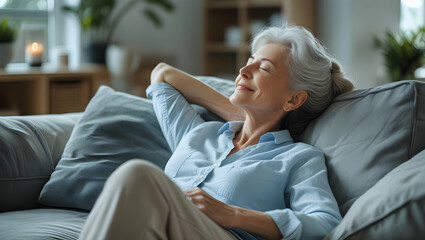 Obraz premium Peace of mind Smiling tranquil mid aged