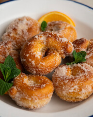 Anise Roscos or Rosquillas, traditional sweet dessert recipe for Easter Week in Spain