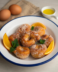 Anise Roscos or Rosquillas, traditional sweet dessert recipe for Easter Week in Spain