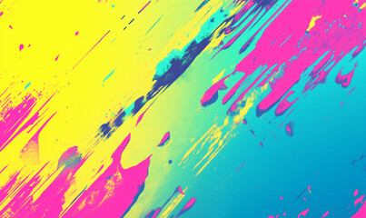 Neon Cyan, Pink, and Yellow Gradients with Distorted Glows for a Bold, Artistic Display