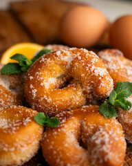 Anise Roscos or Rosquillas, traditional sweet dessert recipe for Easter Week in Spain