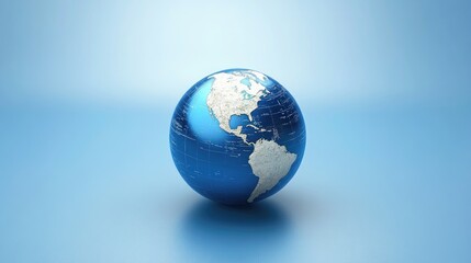Fototapeta premium Global Perspective, A 3D Render of Earth