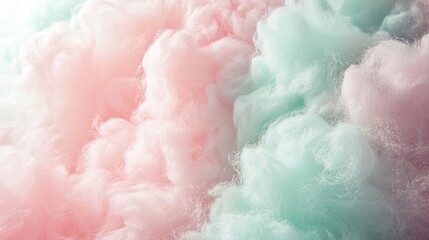 Fototapeta premium Dreamy Pastel Pink and Mint Cotton Candy Texture