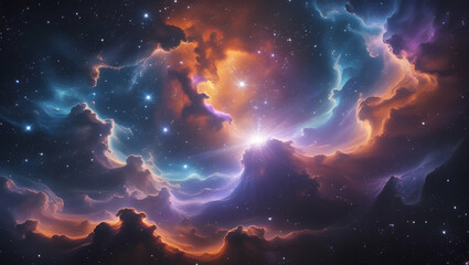 Obraz premium breathtaking cosmic nebula with swirling