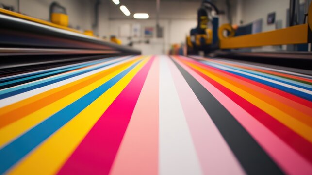 Close up view of a wide format color printer