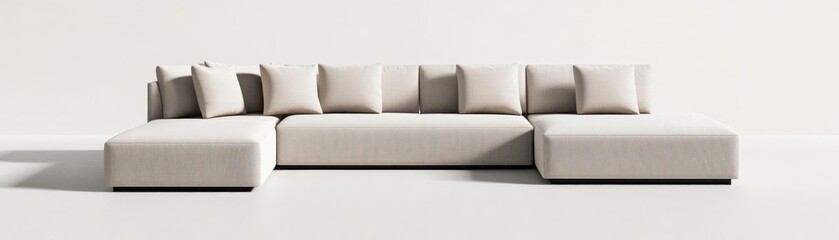 Obraz premium Sleek modular outdoor seating with contemporary neutral tones and clean lines