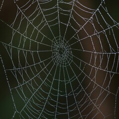 Spider Web with Dew Drops