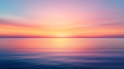 Serene Sunset Over Calm Ocean Waters Reflecting Colorful Sky