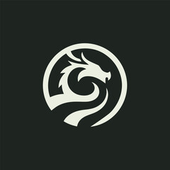 Minimalist dragon logo