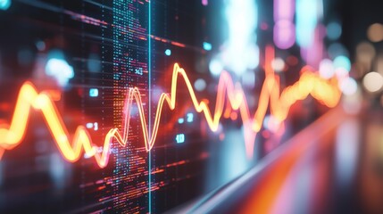 Obraz premium Dynamic Market Graph Displaying Financial Data and Analytical Trends