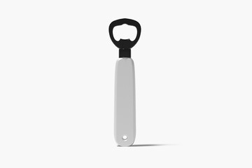 3D bottle opener mockup on isolated white background