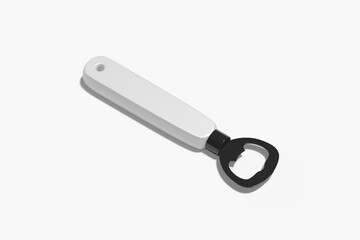 3D bottle opener mockup on isolated white background