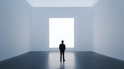 Obraz premium Silhouette in a Minimalist White Room